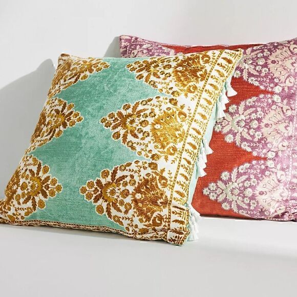 Anthropologie Tiya Tassel Pillow New With Tags 20x20 - Picture 4 of 4